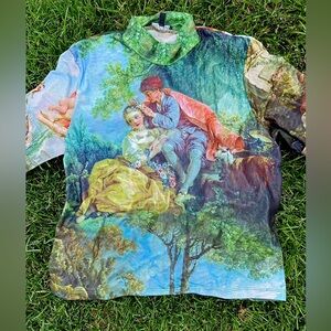 SL Fashions Green and Blue Artistic Tank Top(unisex-crop top)